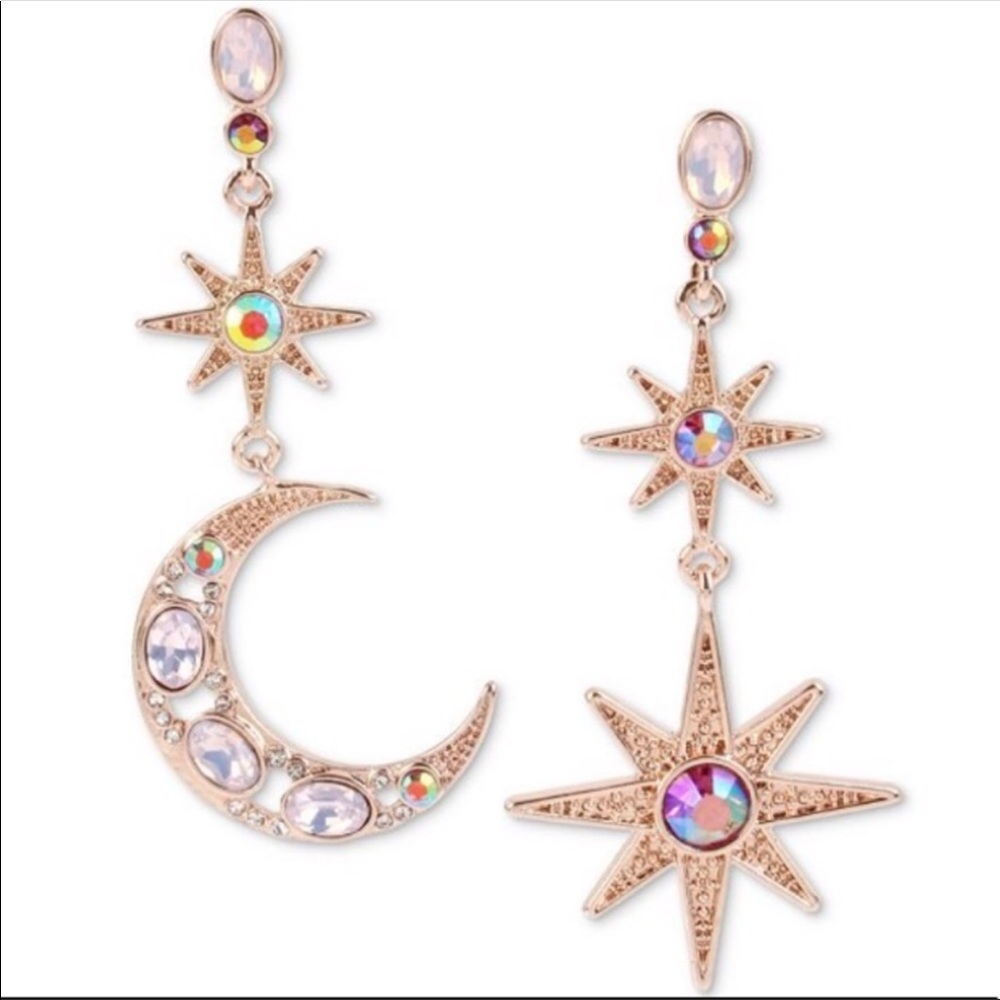 Betsey Johnson | Mismatched Moon & Star Earrings
